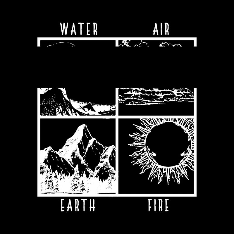 Eau Air Earth feu 4 éléments cadeau de chemise