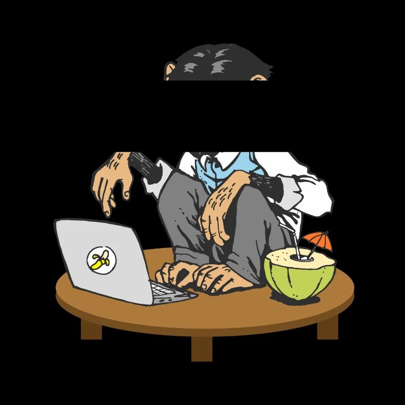 Affe vor Laptop