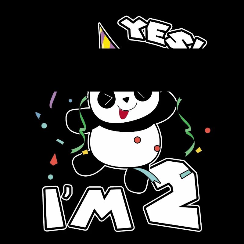 Zwei Jahre alt Panda Geschenk 2. Geburtstag Feier