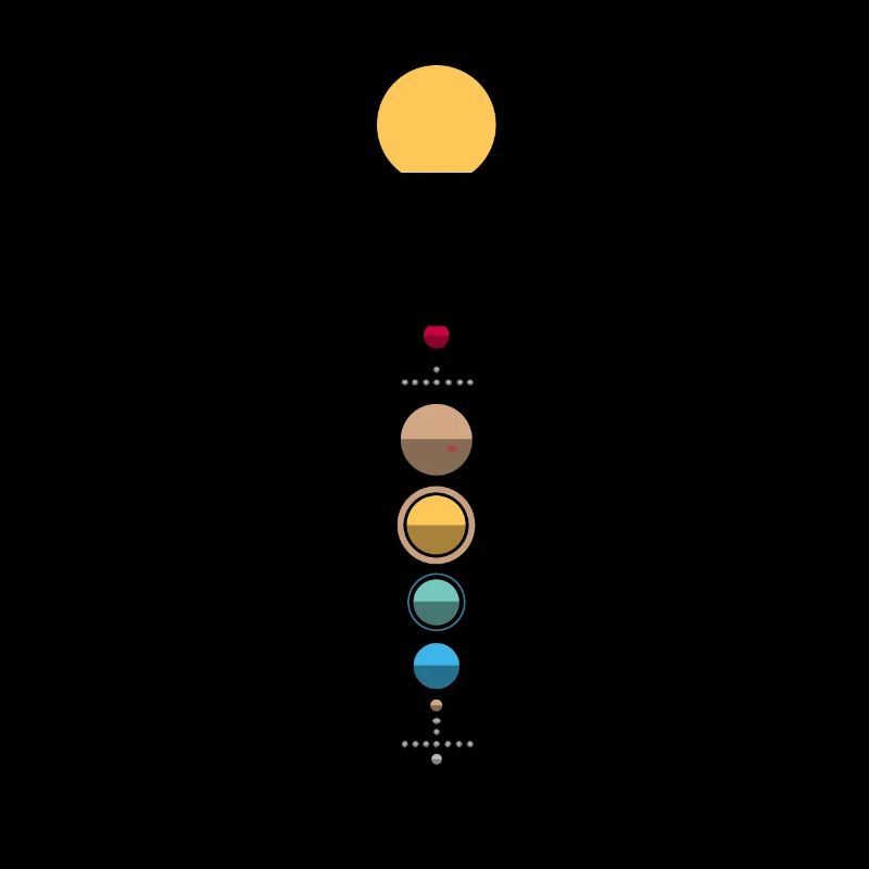 Minimalistic solar system - sun, planets