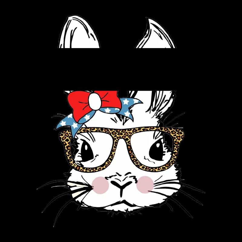 Bunny with leopard glasses + bow