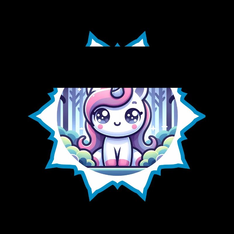 Licorne mignonne dans la forêt avec des étoiles