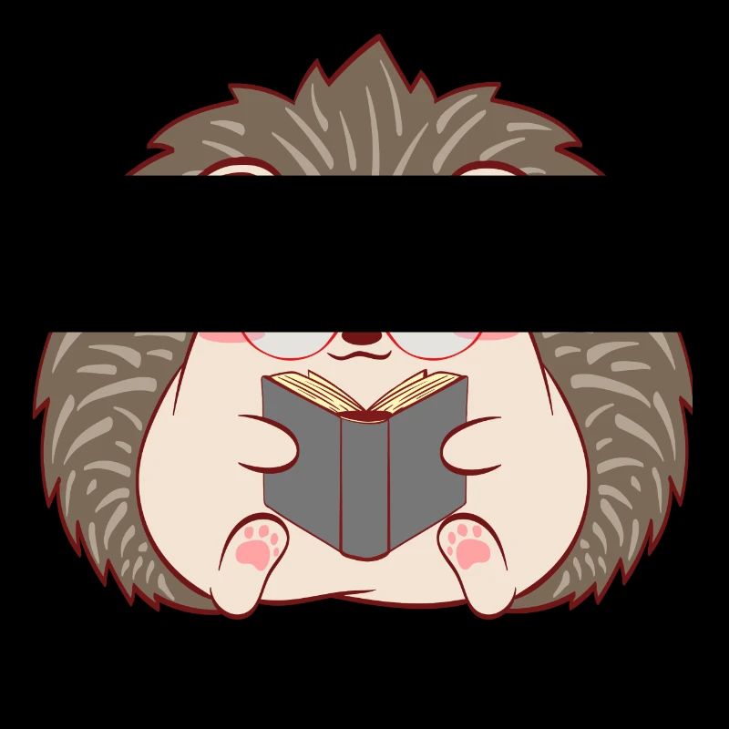 Hedgehog "Reader" Christmas Design For Students