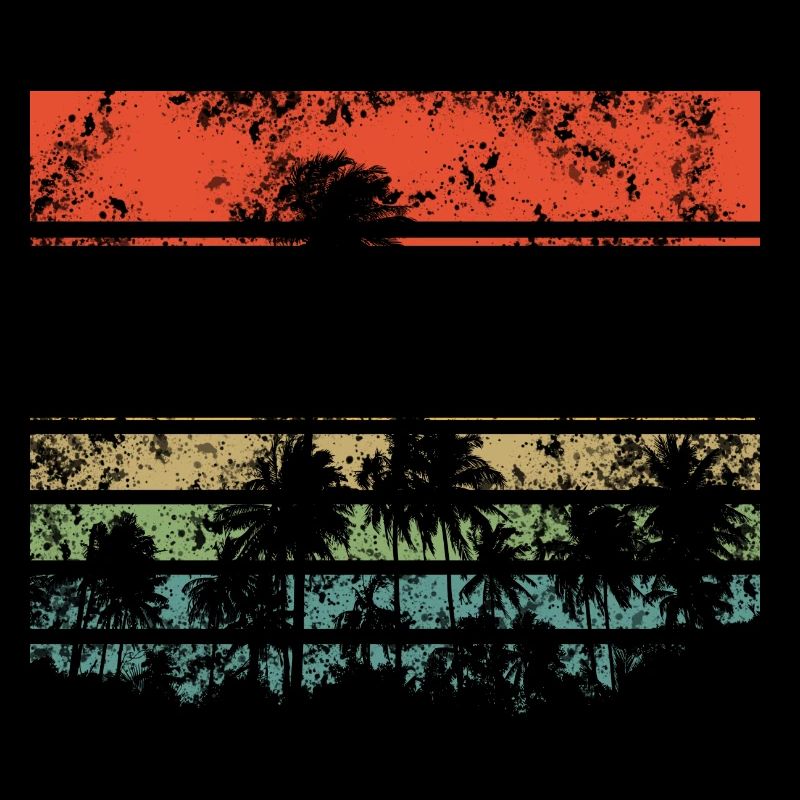 Palm Trees Retro Sunset