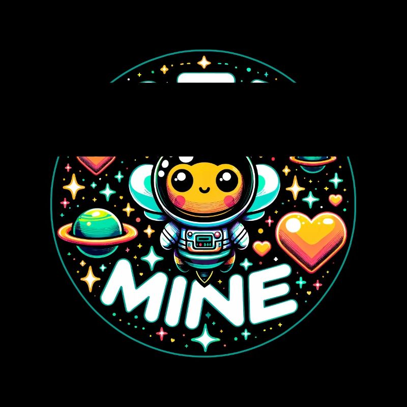 Bee Mine: Astronaut Bee Planets & Hearts Verspielt