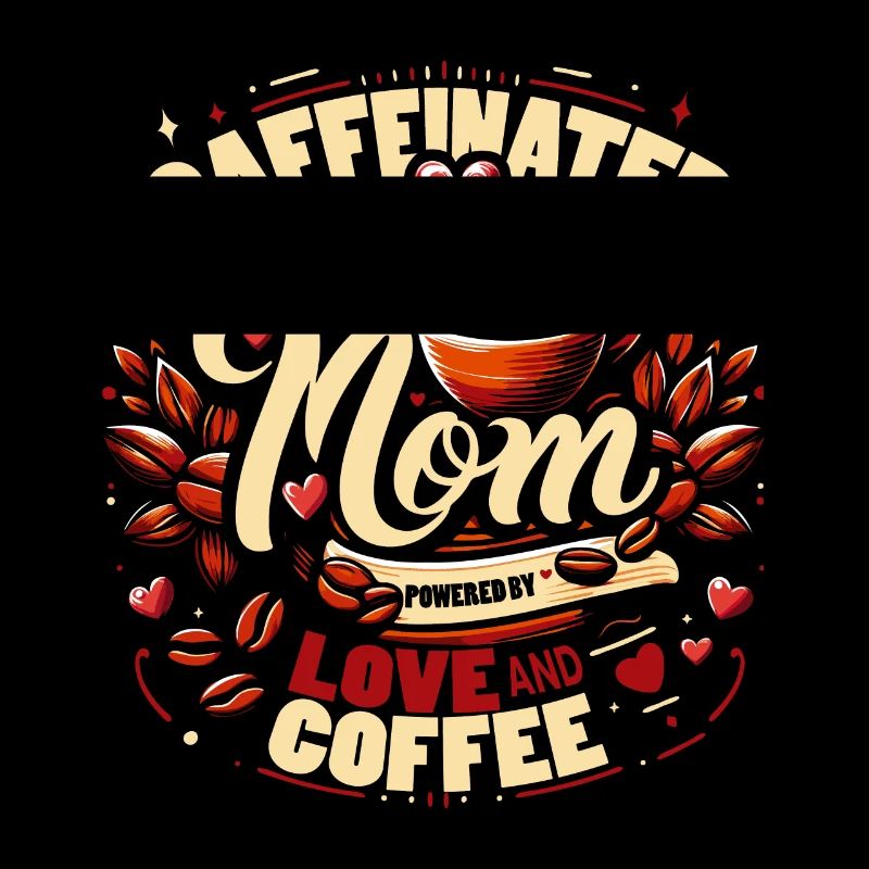 Conception de maman caféinée alimentée par l’amour et le café