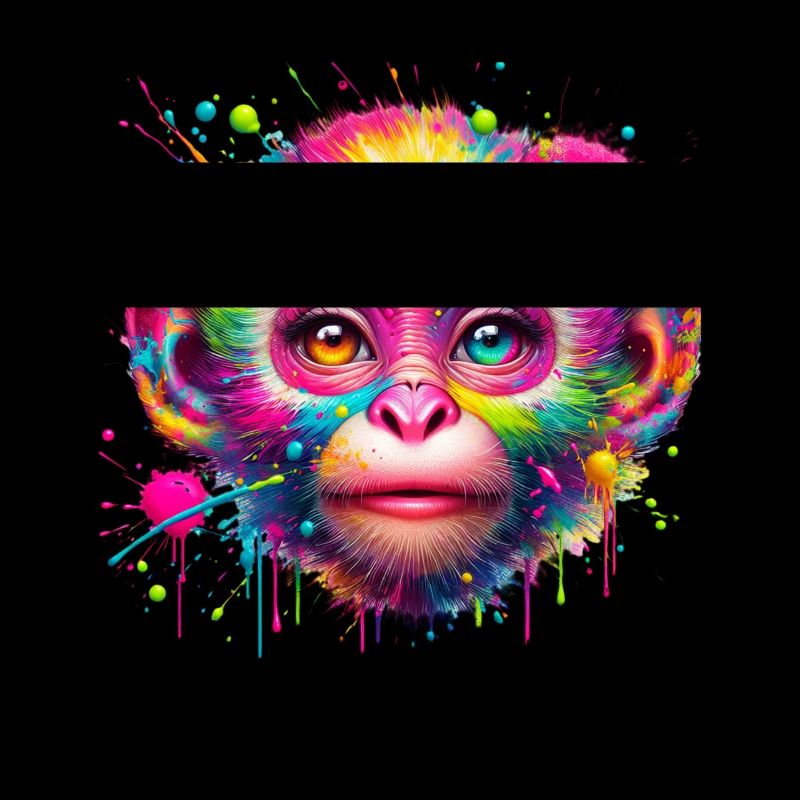 Bunter Affe – Farbenfrohe Pop-Art Explosion