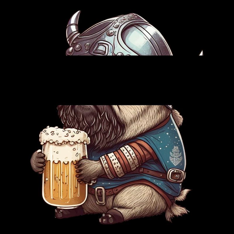 Mops im Wikinger-Modus