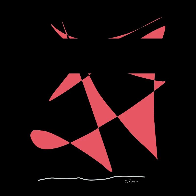 Cheval de dessin abstrait avec acrobate comme cavalier