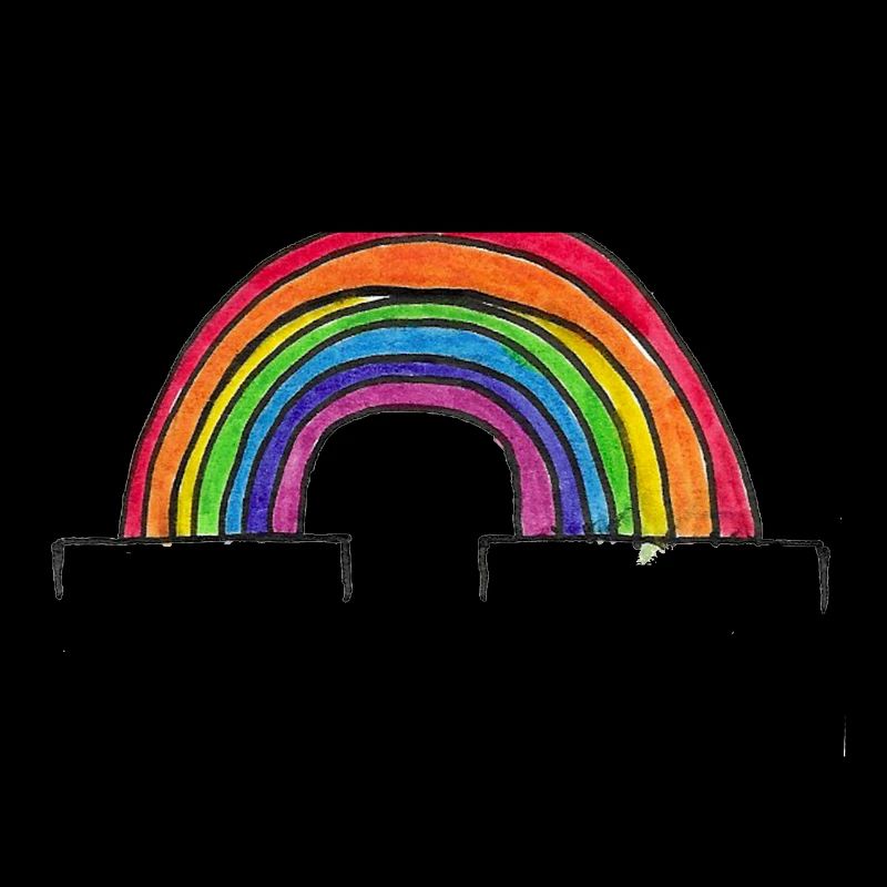 Sweet Pride rainbow as if painted by a child's hand