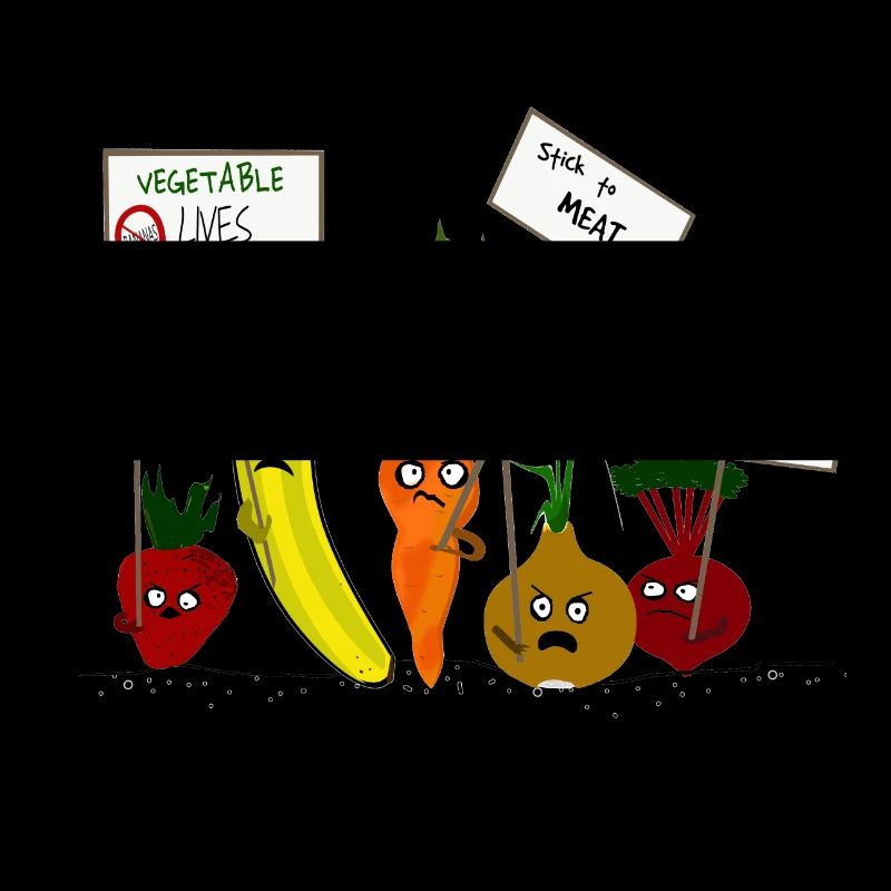 Vegetables and Fruit Protesting Vegans