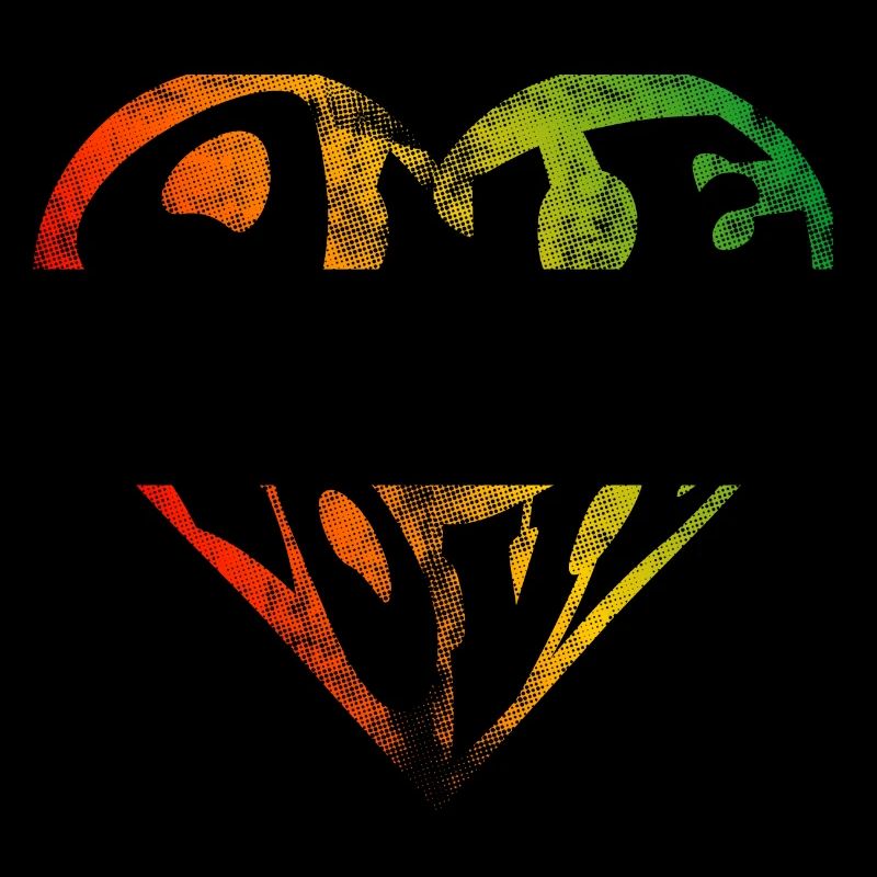 ein Liebesherzformtext-Typografie-Reggae