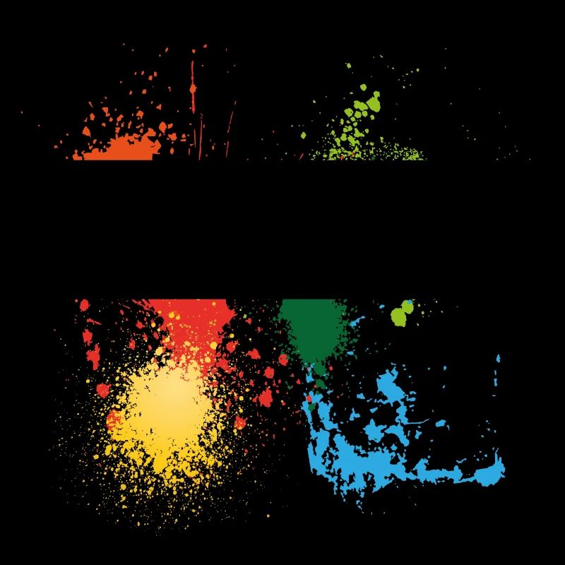 Color Blick Splashes Painter Gift Stain Colorful