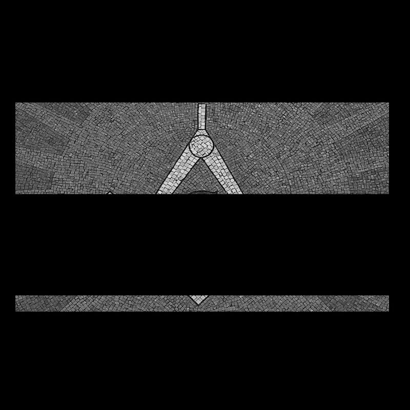 Masonic, black and white mosaic.