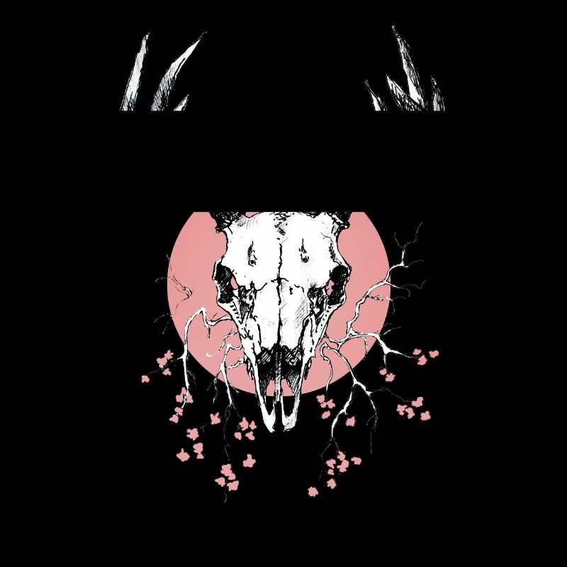 crâne de cerf (rose)