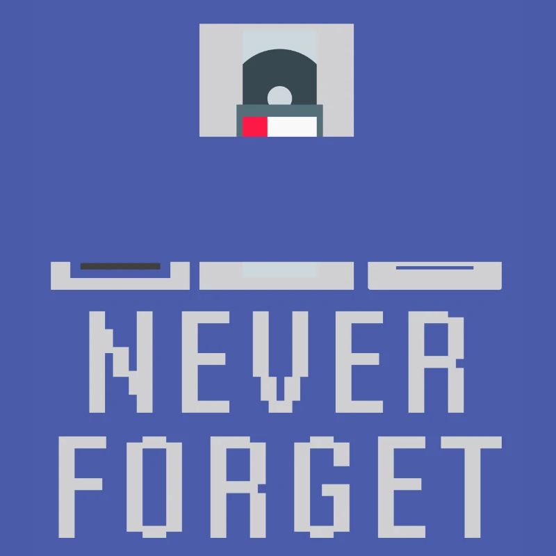Never Forget Floppy Disk Video Tape Cassette Tech