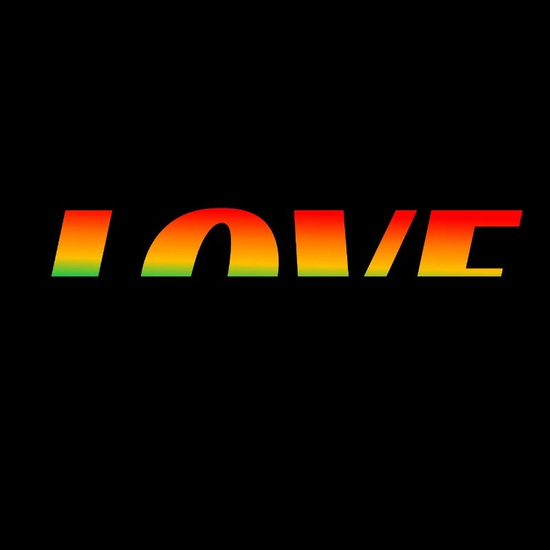 Rainbow text LOVE LGBT Pride Month