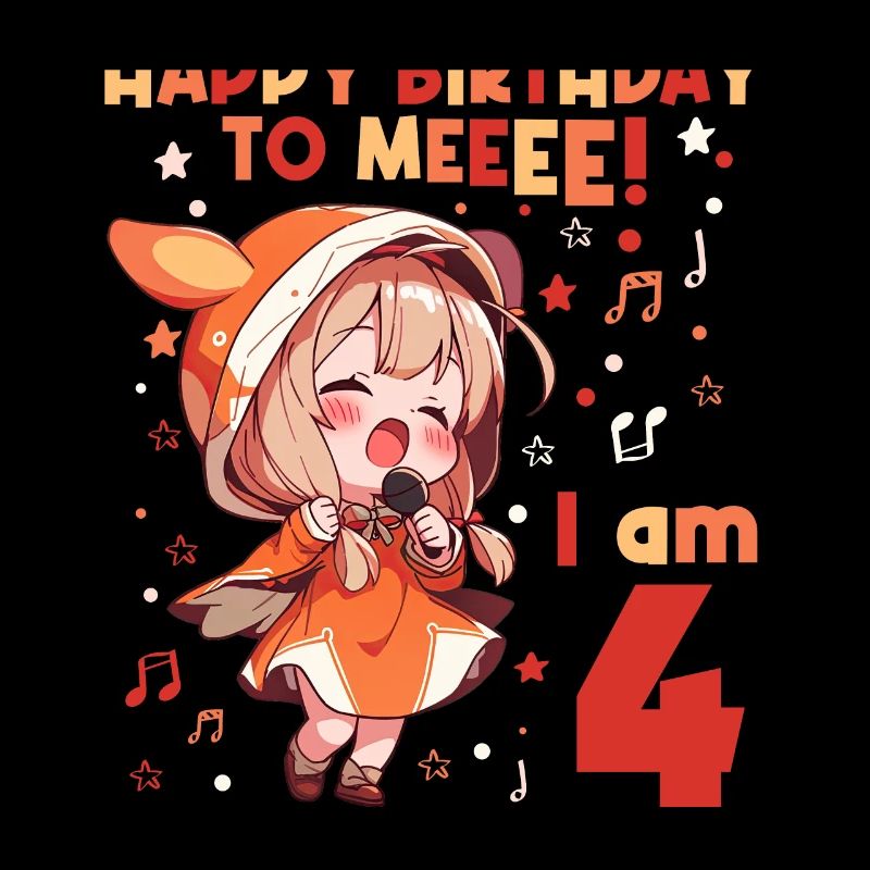 Anime Mandga K-Pop KPop Mädchen 4. Geburtstag