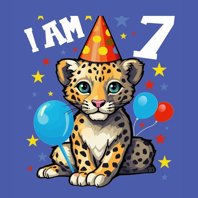 Ich bin 7 Jahre alt Leoparde Leopard 7. Geburtstag