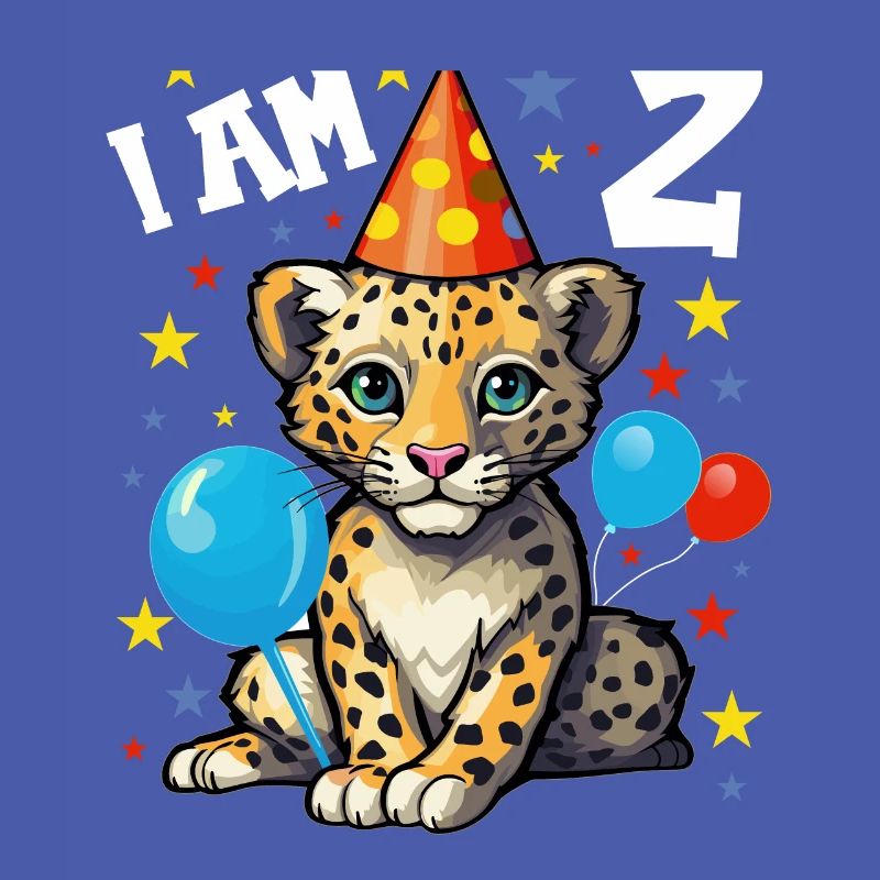 2. Geburtstag Ich bin 2 Jahre alt Leoparde Leopard