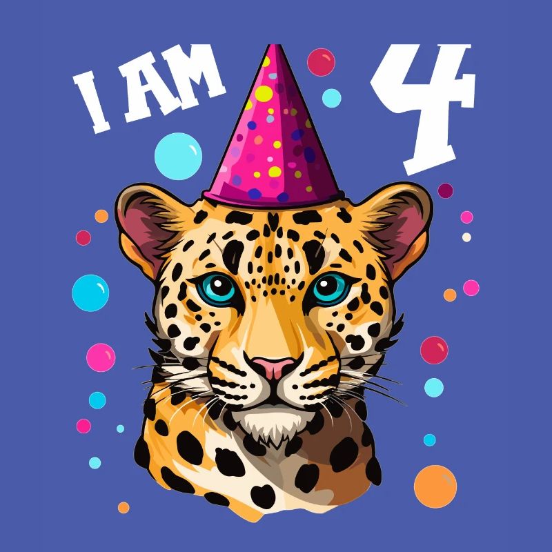 Ich bin 4 Jahre alt Leoparde Leopard 4. Geburtstag
