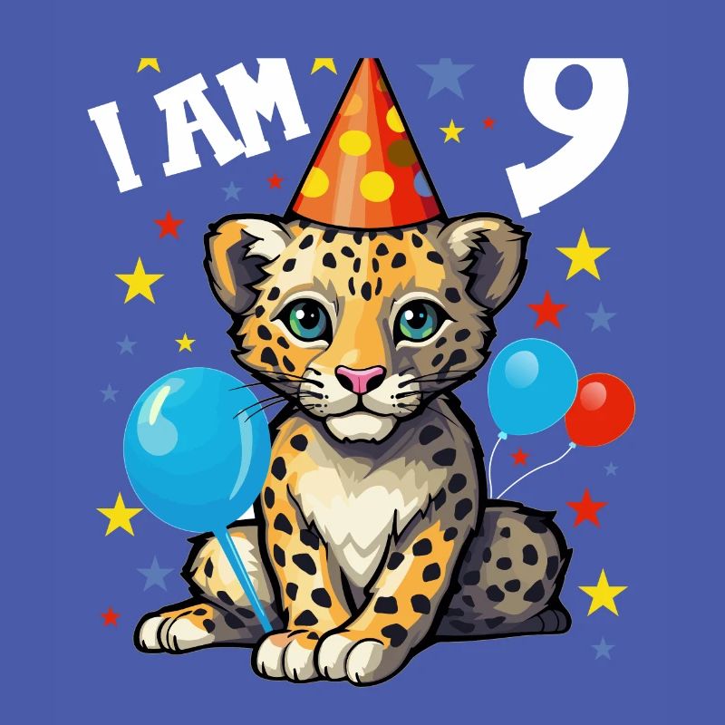 Ich bin 9 Jahre alt Leoparde Leopard 9. Geburtstag