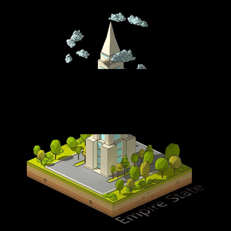 Geometric low poly Empire Building