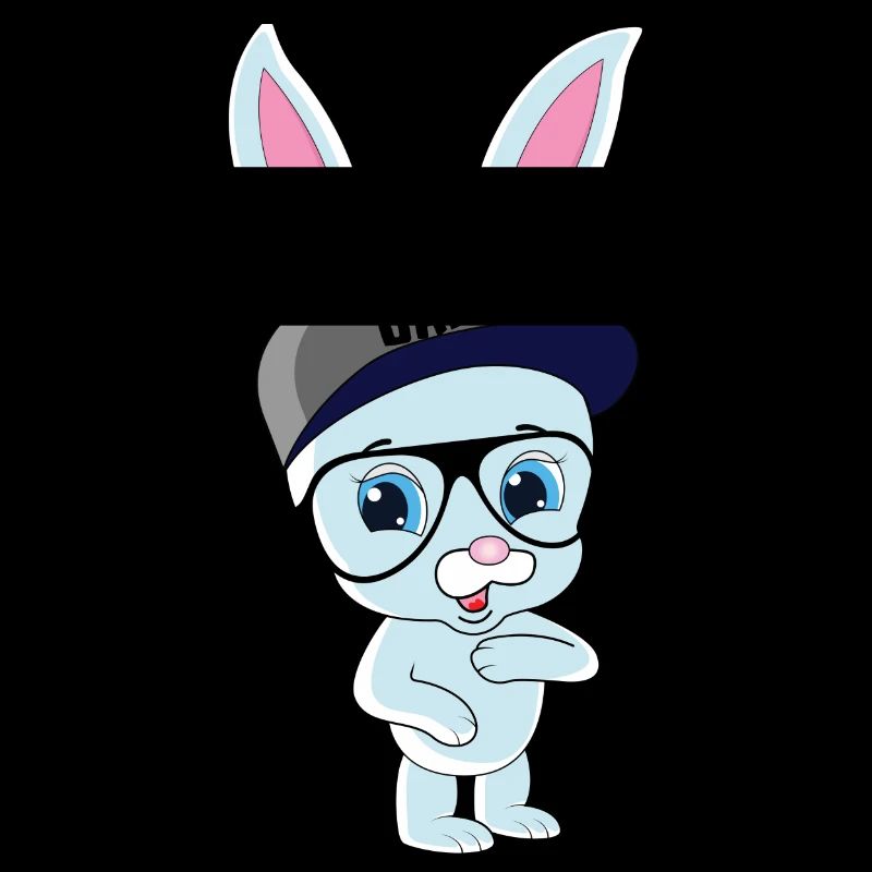 Cool bunny rabbit with cap and glasses