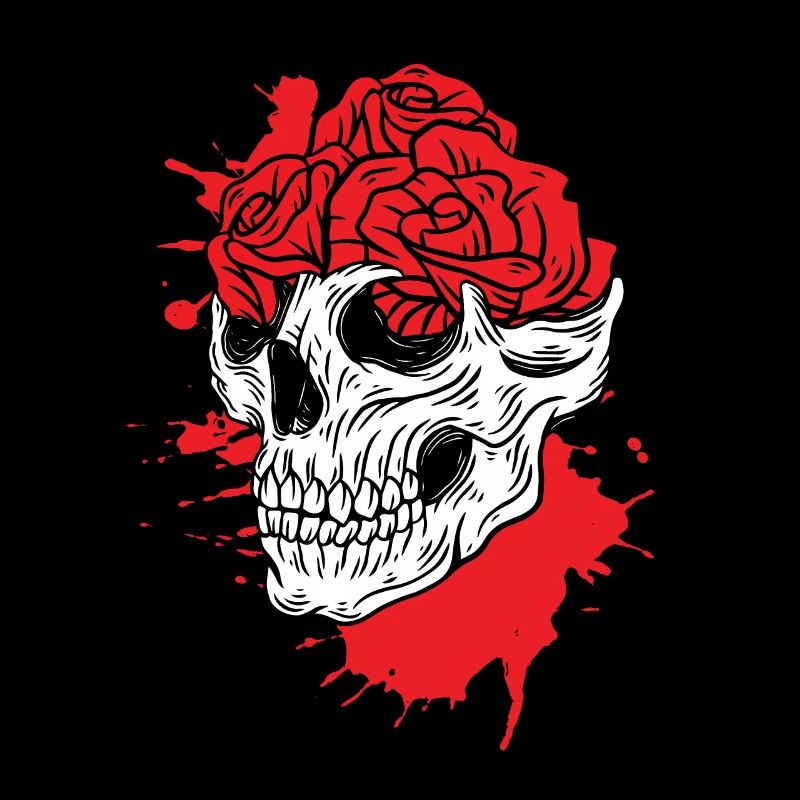 Totenköpfe und Rosen Gothic Knochen Skelett Tod