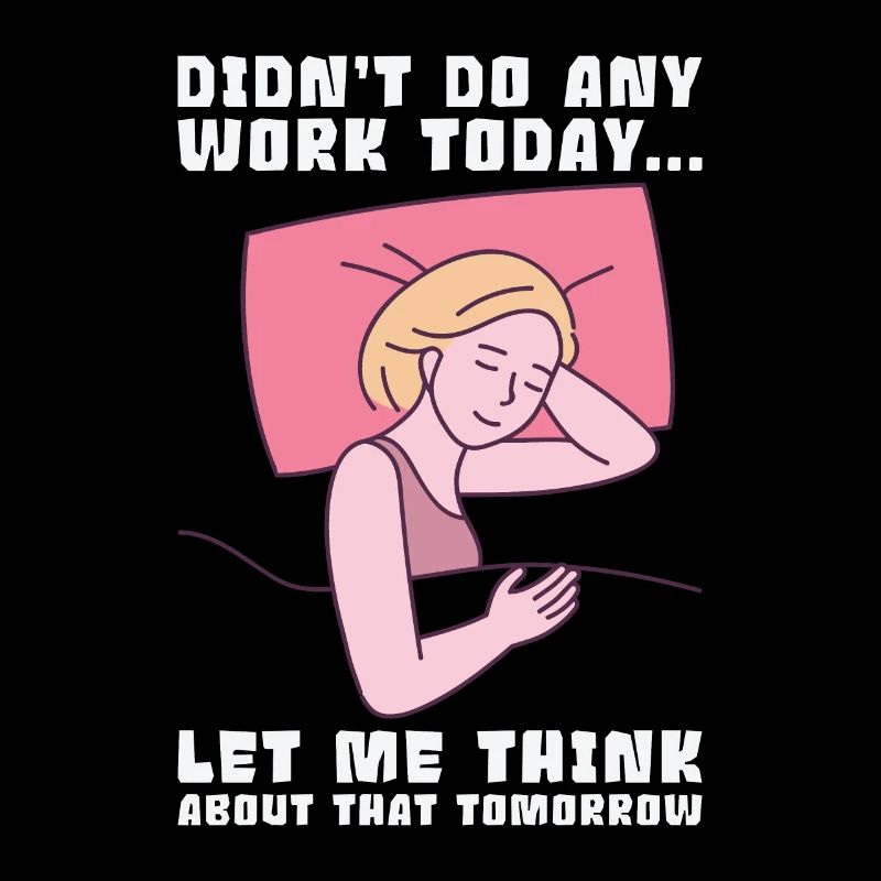 Procrastinator Work Sleeping Line Art Dessin