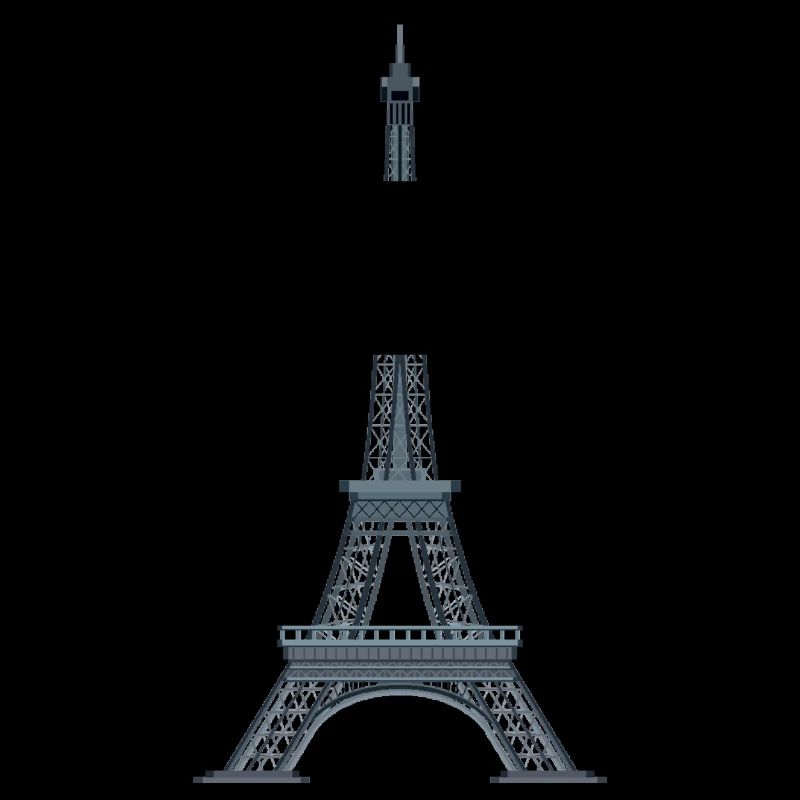 Eiffel Tower - Paris, France - Simple Pixel Style
