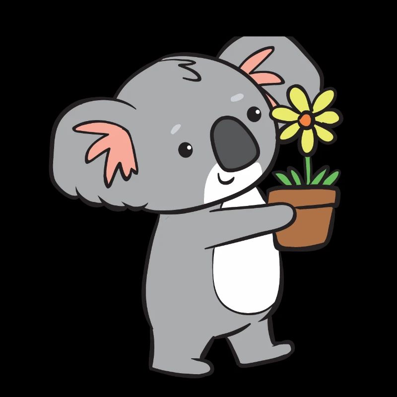 Koala - avec fleur