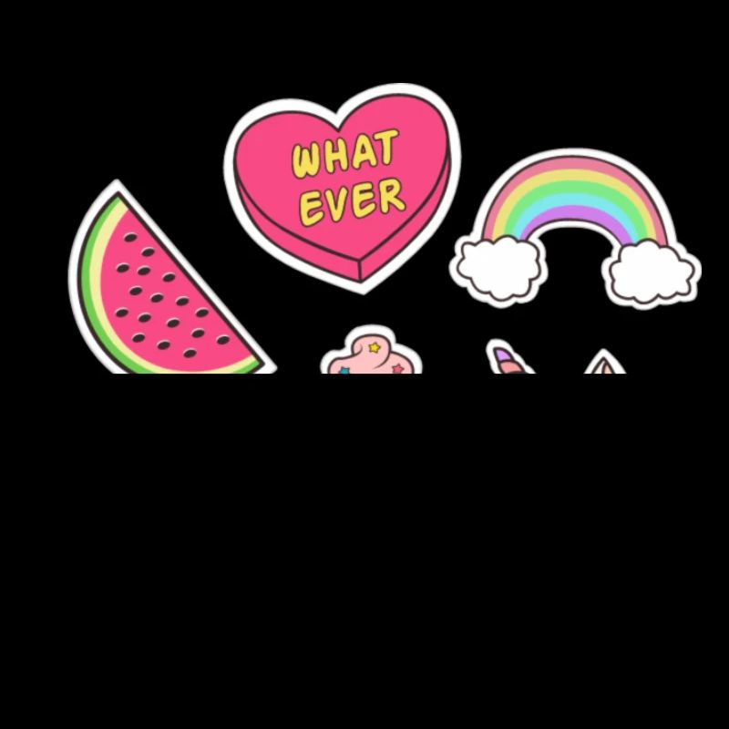 Emojis - Chat, Arc-en-ciel, Pastèque, crème glacée