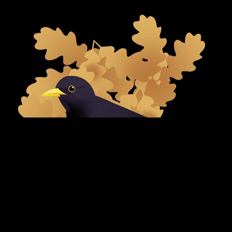 Amsel auf Herbstlaub
