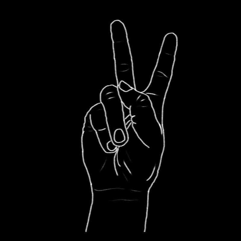 Peace Hand white