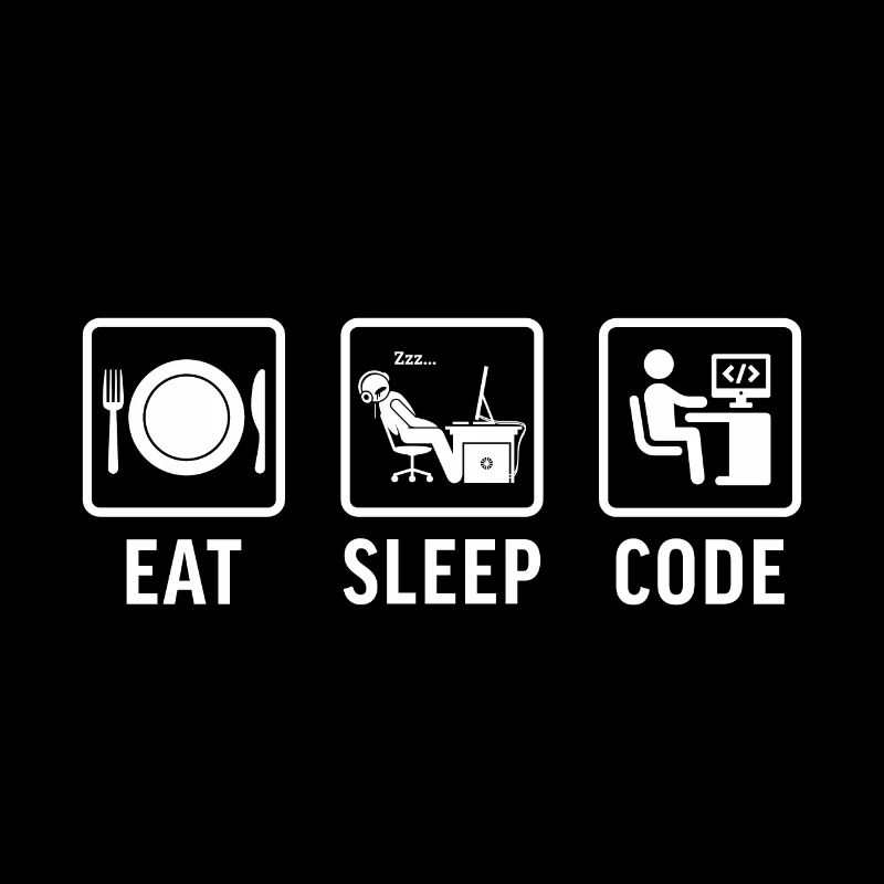 drôle de programmeur de t-shirt manger du code du sommeil