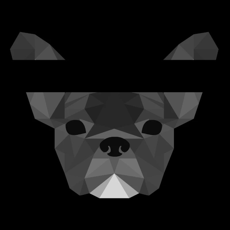 Low Poly Frenchie gray