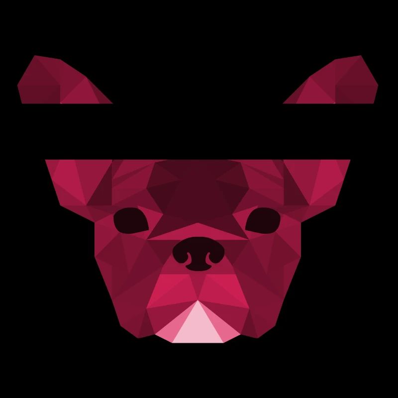 Low Poly Frenchie pink