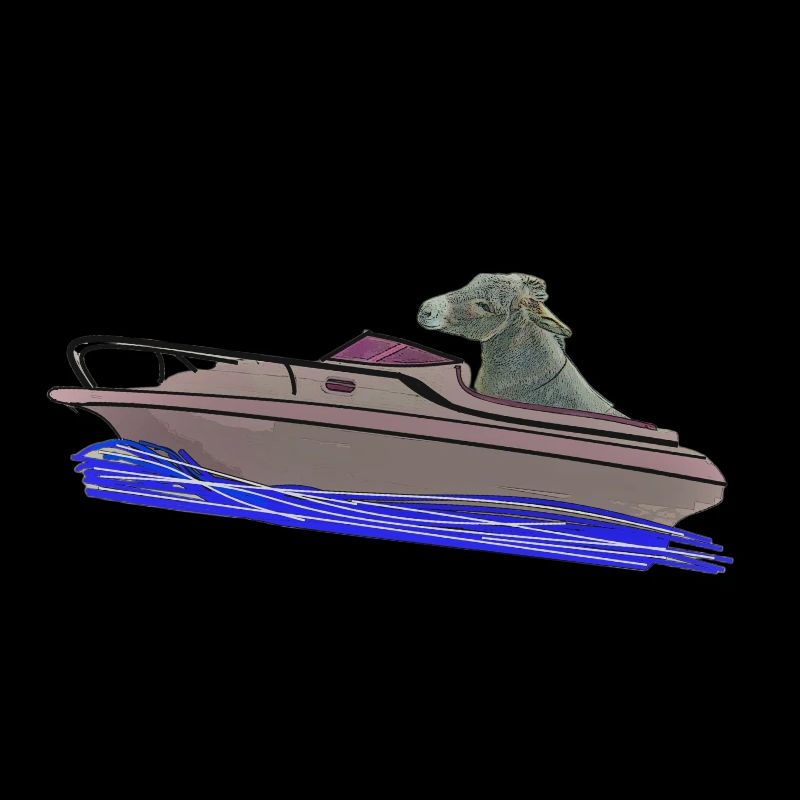 Âne conduit le bateau Âne dans le bateau