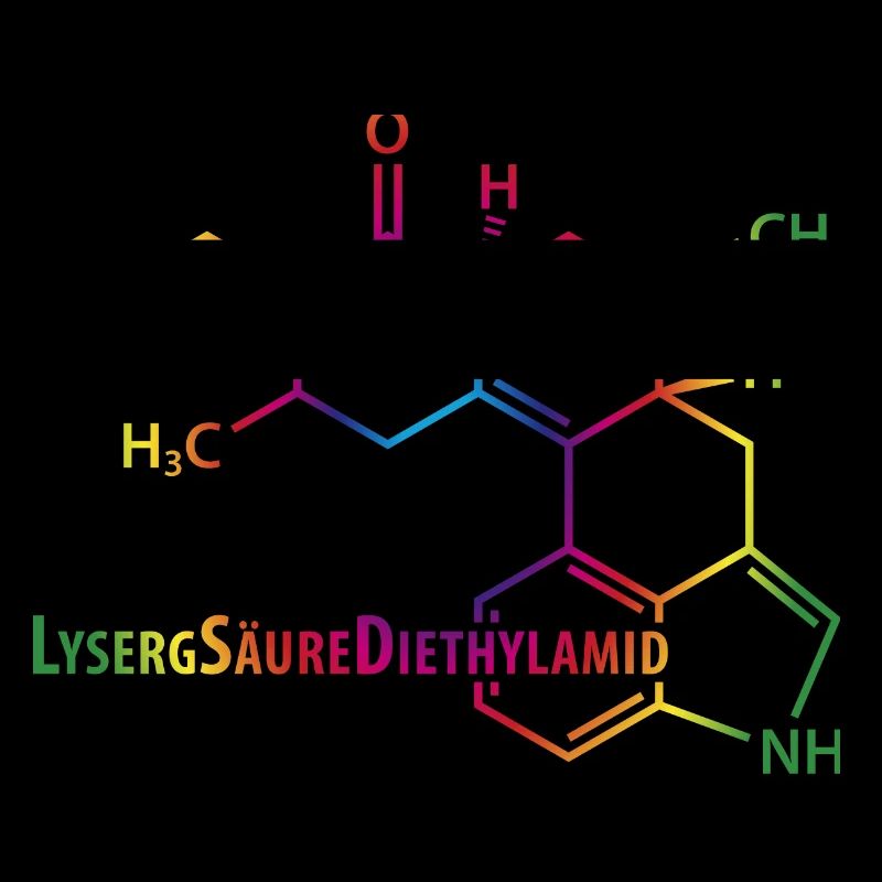 LSD Strukturformel bunter Regenbogen Drogen Rausch