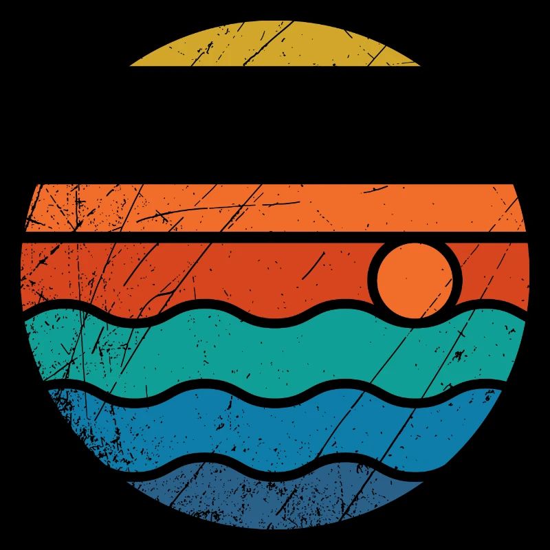 Coucher de soleil eau vagues cadeau été