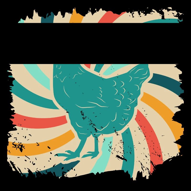 Huhn Hühner Bauernhof Tier Geschenk retro Bauer
