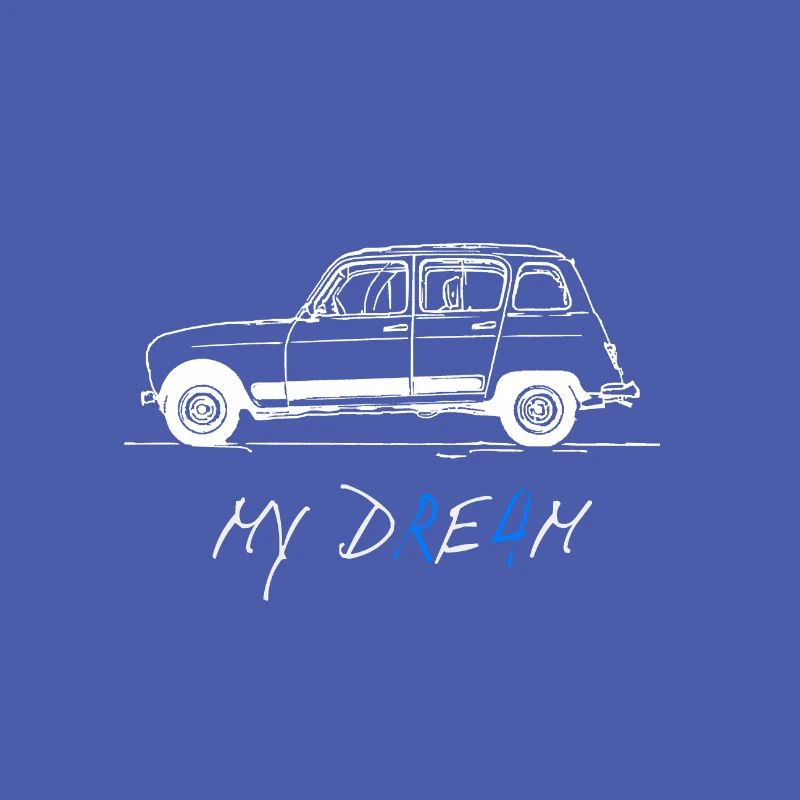 French Oldtimer R4 Scribble