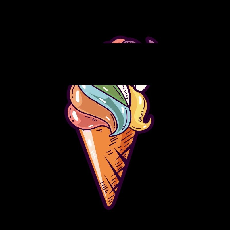 Pferd Eiskugel Regenbogen Eis