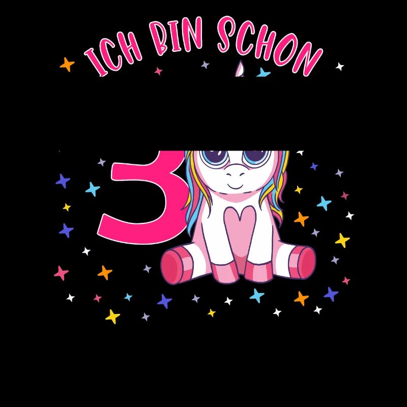 ich bin schon 3 Einhorn Geburtstag Kind Mädchen