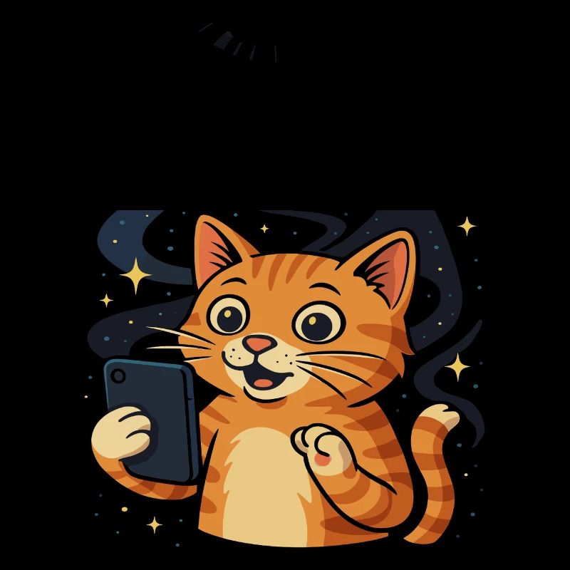 Space Cat with Alien UFO