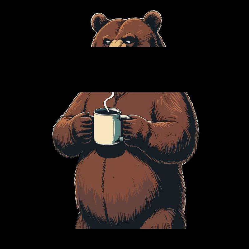 Grim Bear Coffee Mug Bears Coffee Tired