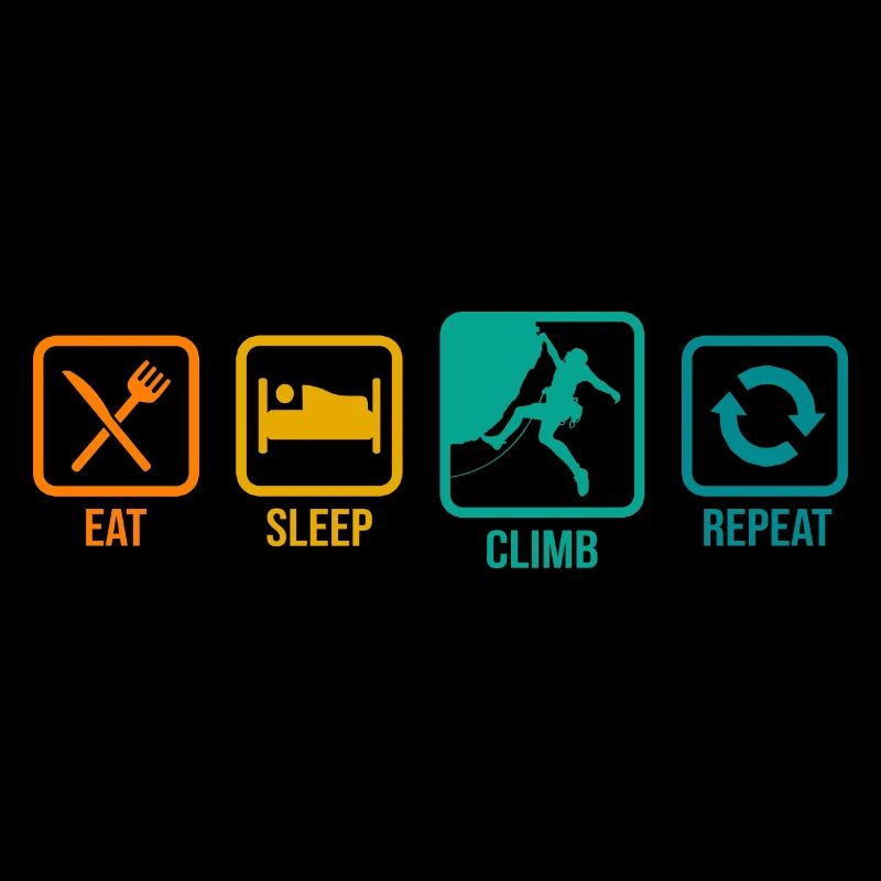 Eat Sleep Climb Repeat Rock Boulder Bouldering Roc