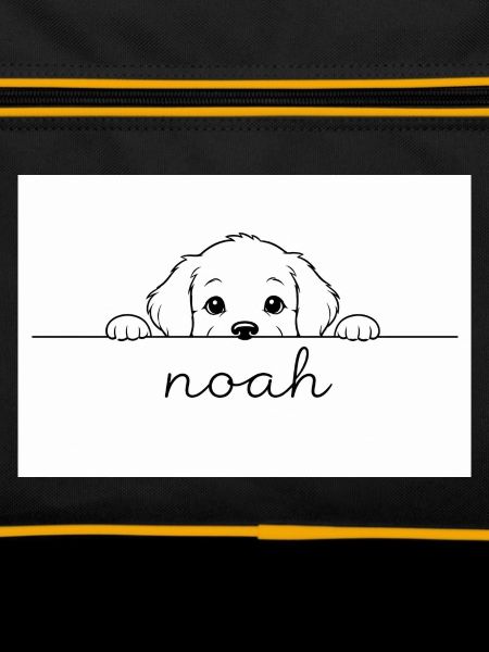 petit chiot regarde Noah.