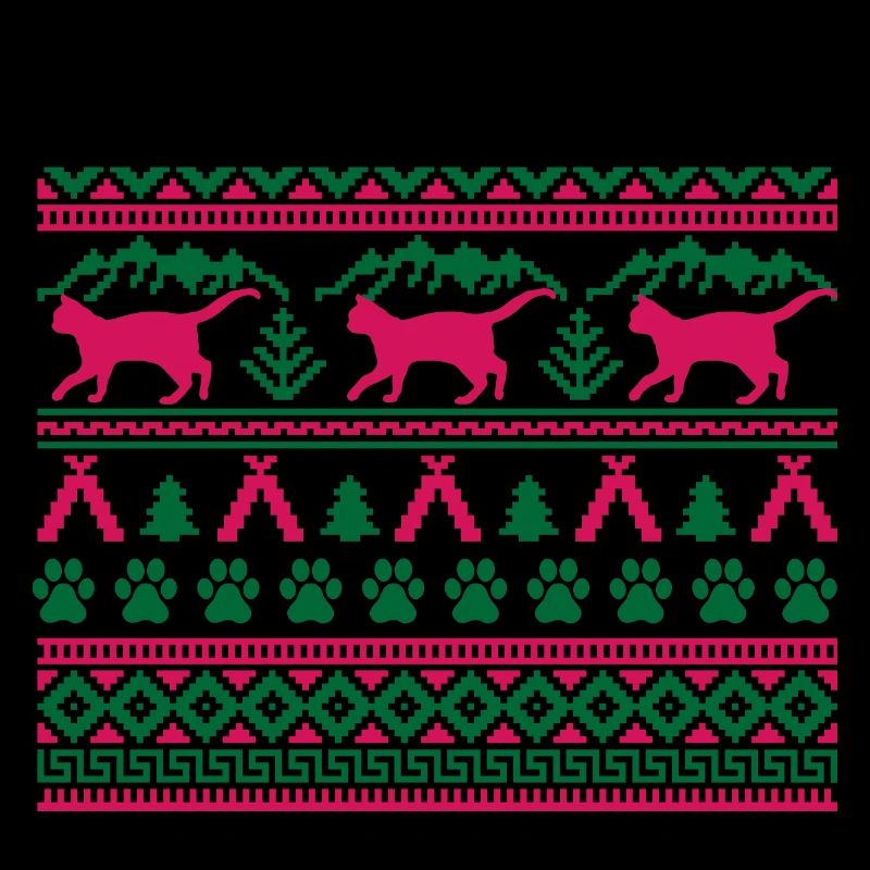 Chat de Noël Pull de Noël moche cadeau